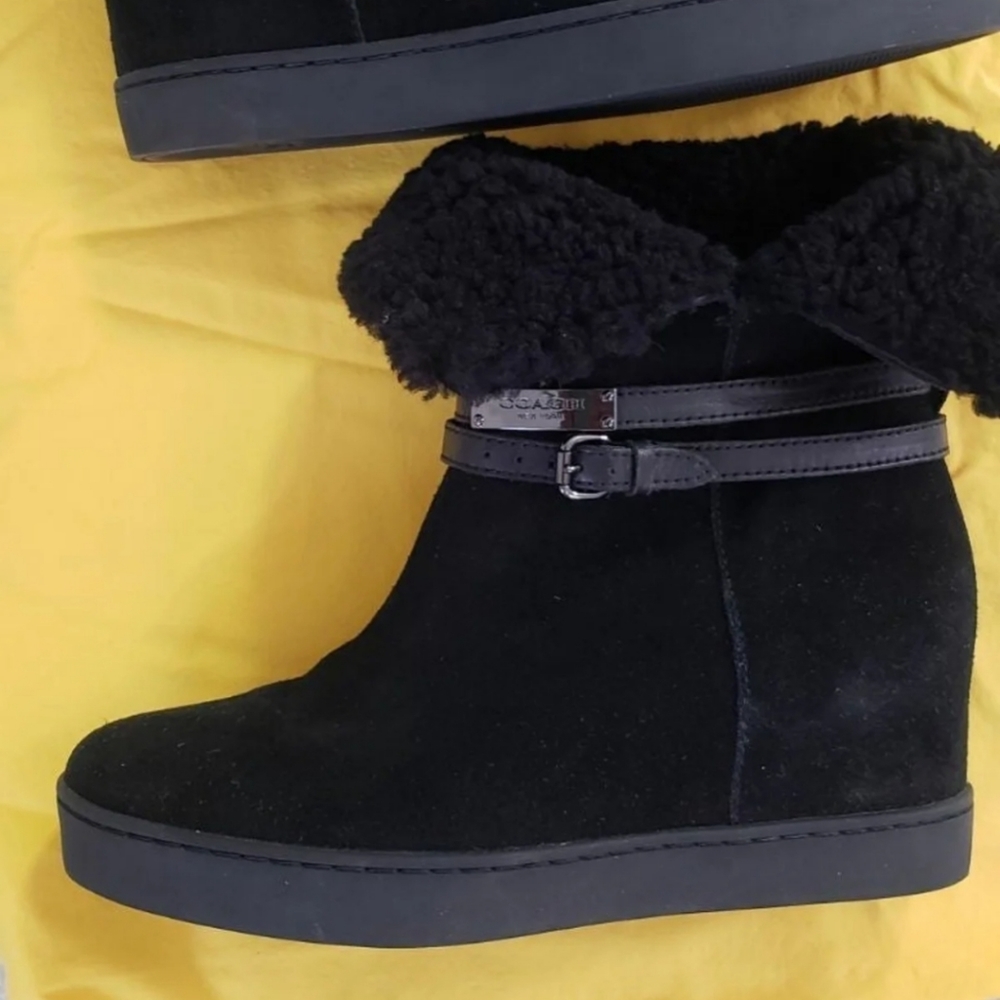 Coach Norell Suede Shearling Boots 9 B